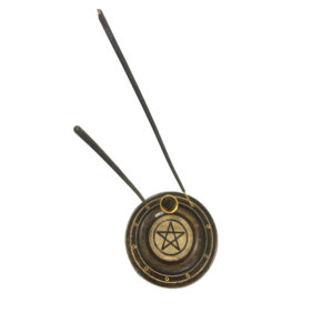 Shreyshti Wooden Incense Holder / Burner Printed Pentacle approx 4" for incense sticks, cones, candles etc.